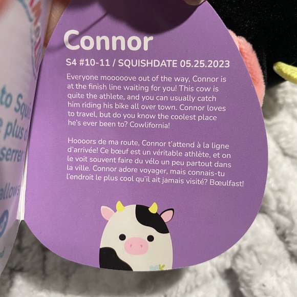 Squishmallows Connor the cow with flowers - Picture 5 of 5